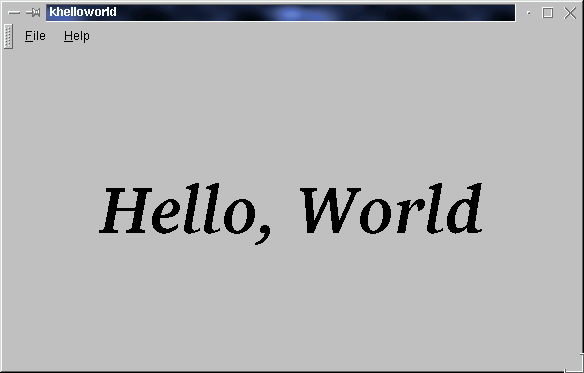 Screenshot vom Hello-World-Programm