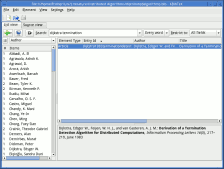 KBibTeX – Main Window (List View)