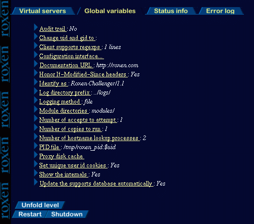 Bild der globalen Konfiguration