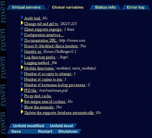 Bild der globalen Konfiguration